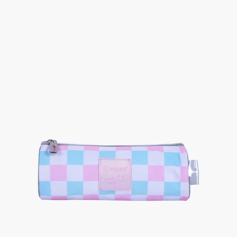 PAUSE Checked Pencil Pouch for Kids